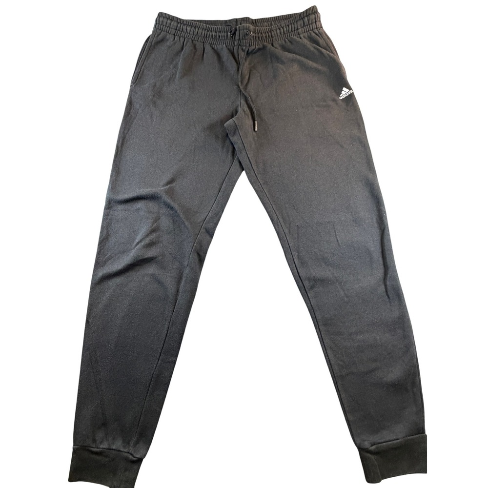 Adidas Golf Mens Small Black Fleece Jogger Sweatpants Tapered Athletic Pants